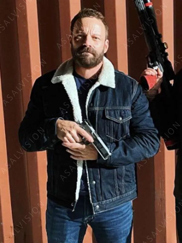 Ryan Robbins Sniper Rogue Mission Zero Blue Denim Sherpa Jacket