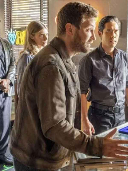 Ryan TV Series Quantum Leap Michael Welch Suede Leather Trucker Jacket