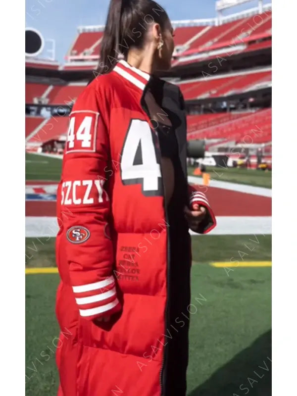 SF Kristin Juszcztk 49ers Red Puffer Coat