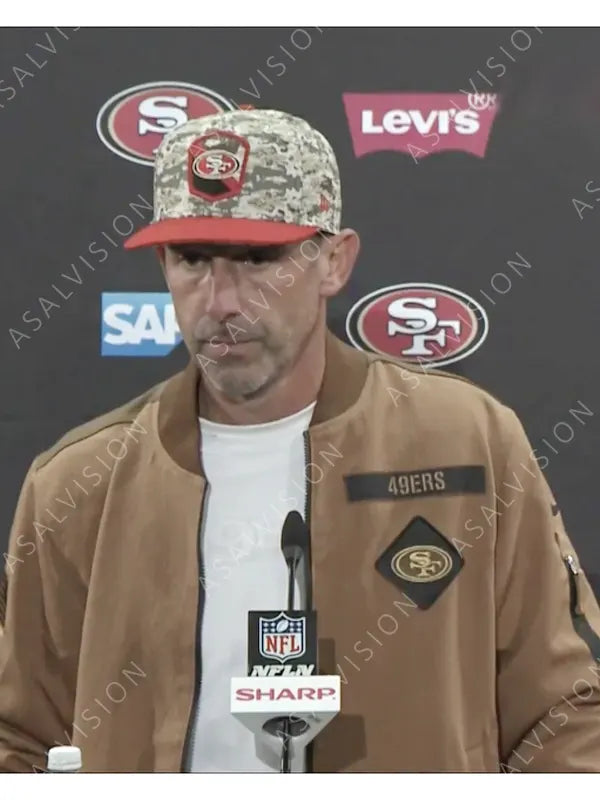 SF Kyle Shanahan 49ers Salute To Service Brown Jacket