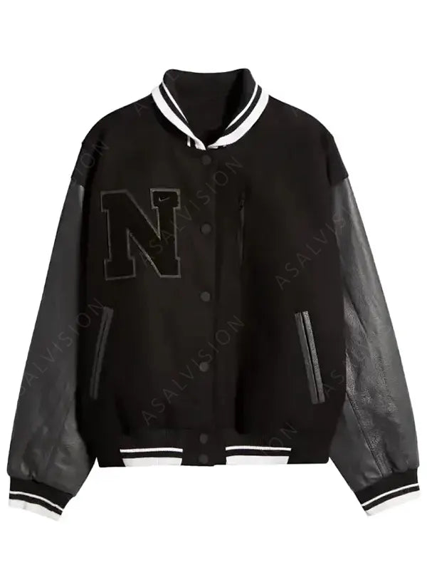 SNL Caitlin Clark Black Varsity Jacket