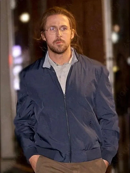 SNL Papyrus 2 Ryan Gosling Blue Bomber Jacket