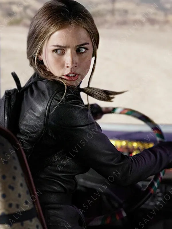 Sadie Rhodes Movie Ghosted 2023 Ana de Armas Black Leather Jacket