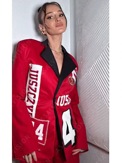 San Francisco SF 49ers Kristin Juszczyk 44 Blazer Coat