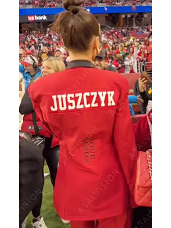 San Francisco SF 49ers Kristin Juszczyk Red 44 Blazer
