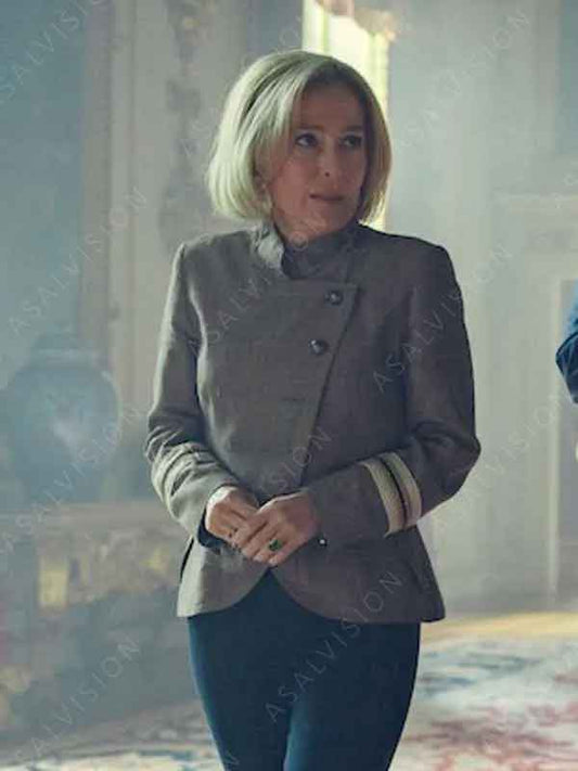 Scoop 2024 Gillian Anderson Grey Jacket