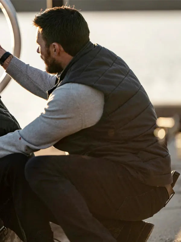 Scott Eastwood Alarum 2025 Joe Travers Black Vest