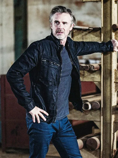 Sebastian James 72 Hours 2024 Sam Trammell Black Leather Jacket