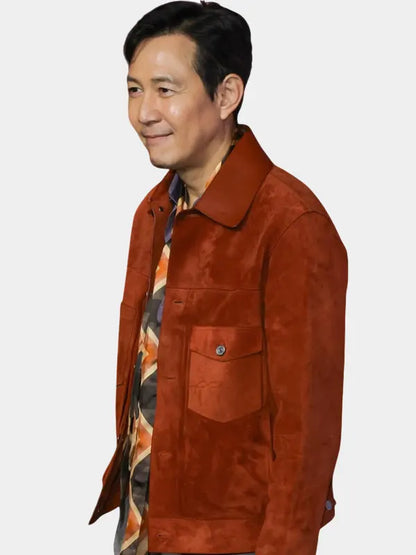 Seong Gi-hun Squid Game Season 2 Premiere Lee Jung-jae Brown Suede Jacket