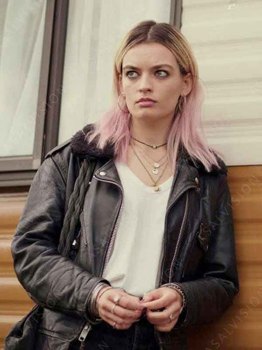 Sex Education Emma Mackey Leather Jacket