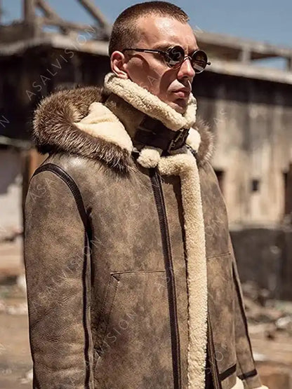 Christian Shearling Leather Jacket
