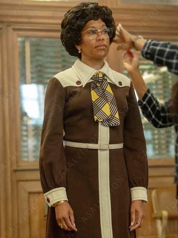 Shirley 2024 Regina King Brown Wool Coat
