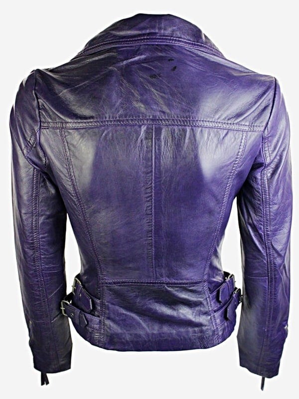 Short Fitted Leather Motorcycle Jacket