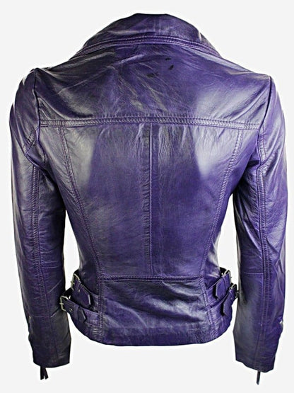 Short Fitted Leather Motorcycle Jacket