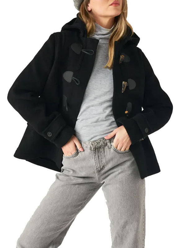 Althea Short Black Duffle Coat