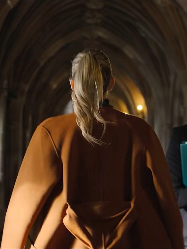 Sienna Miller Anatomy of a Scandal Orange Coat