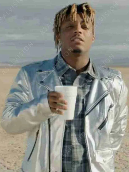 Silver Wrld on Drugs Motorcycle Leather Jacket