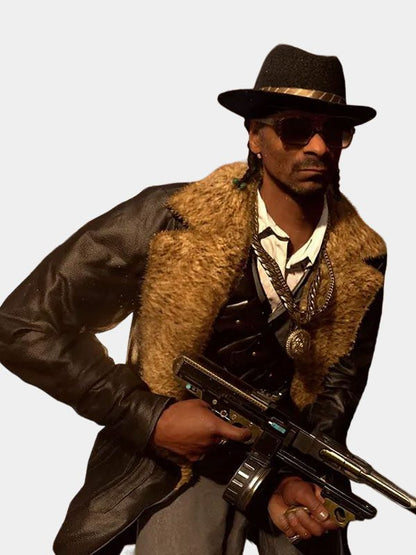 Snoop Dogg Call Of Duty Shearling Leather Coat