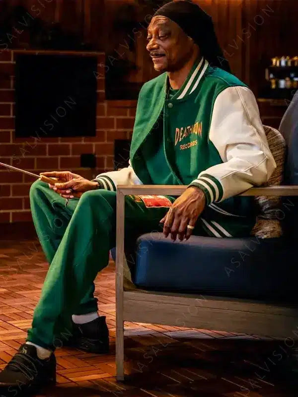 Snoop Dogg Death Row Green Varsity Jacket