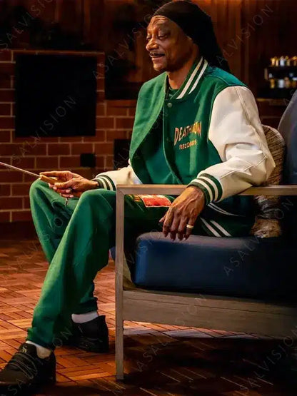 Snoop Dogg Death Row Green Varsity Jacket