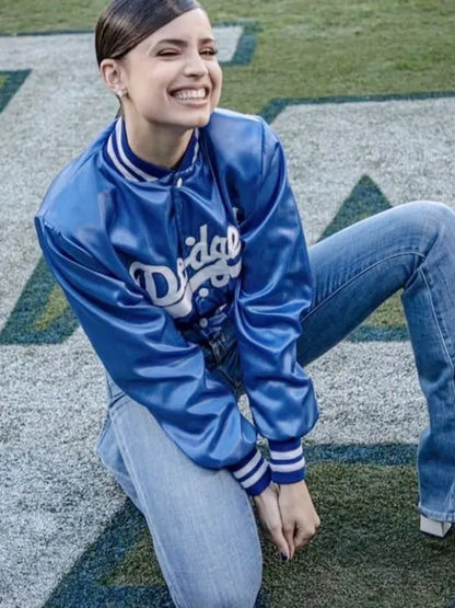 Sofia Carson Dodgers Bomber Blue Jacket