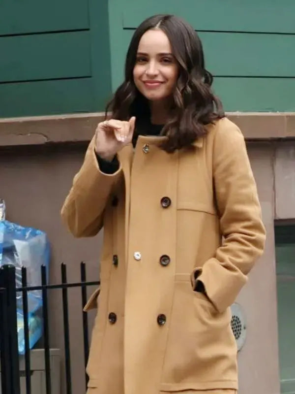 Sofia Carson The Life List 2025 Alex Camel Wool Coat
