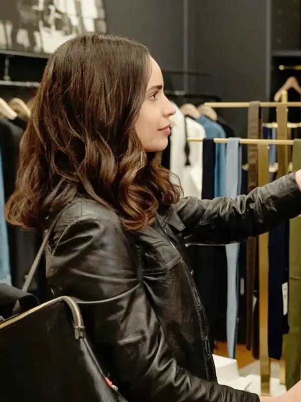 Sofia Carson The Life List Alex Black Leather Jacket