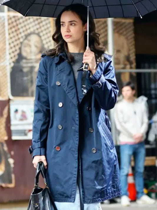 Sofia Carson The Life List Blue Cotton Coat