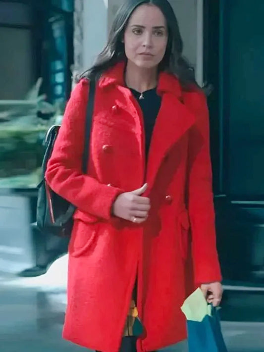 Sofia Carson The Life List Red Wool Coat