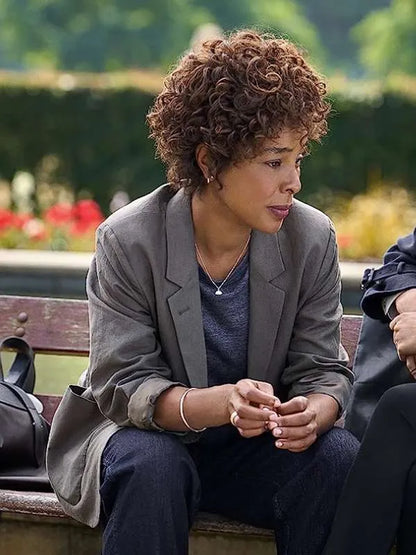 Sophie Okonedo Heart of Stone 2023 Grey Blazer Trench Coat