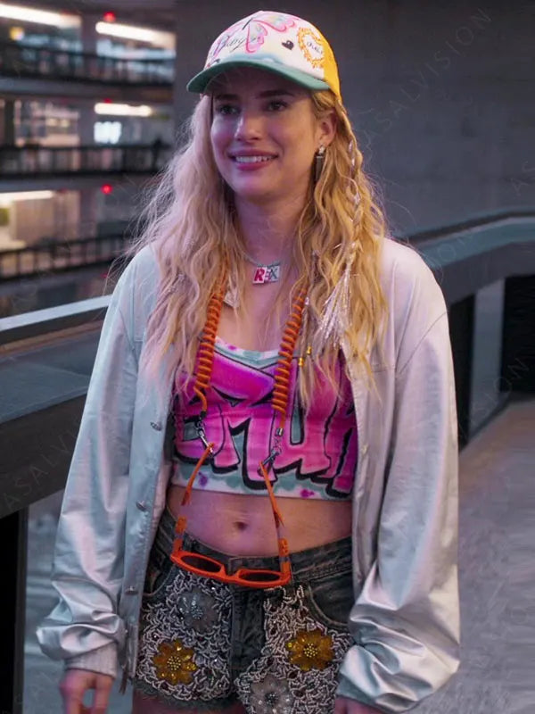 Space Cadet 2024 Rex Simpson Metallic Silver Faux Leather Jacket