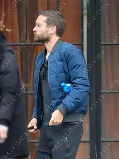 Spider-Man No Way Home 2021 Tobey Maguire Blue Puffer Jacket