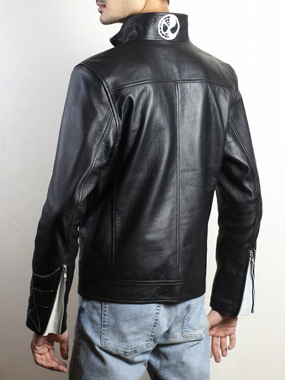 Spider Venom Symbiote Leather Black Jacket