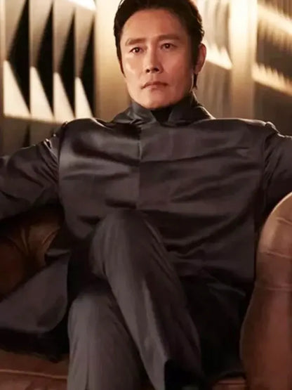 Squid Game S02 Lee Byung-hun Leather Black Coat