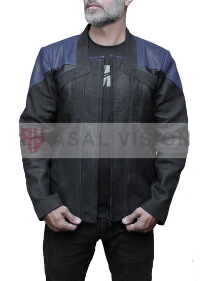 Star Trek Picard Season 3 Leather Jacket Blue And Black