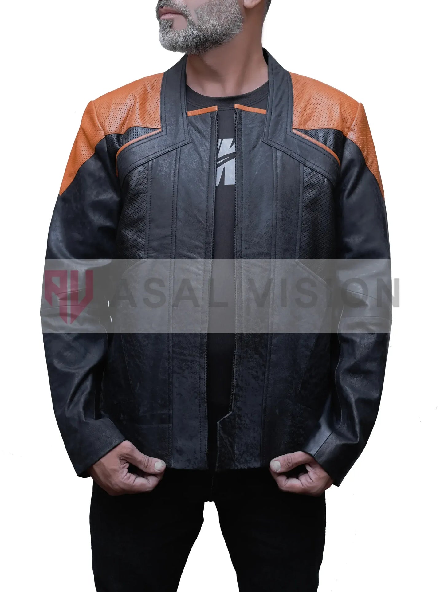 Star Trek Picard Season 3 leather jacket tan and black