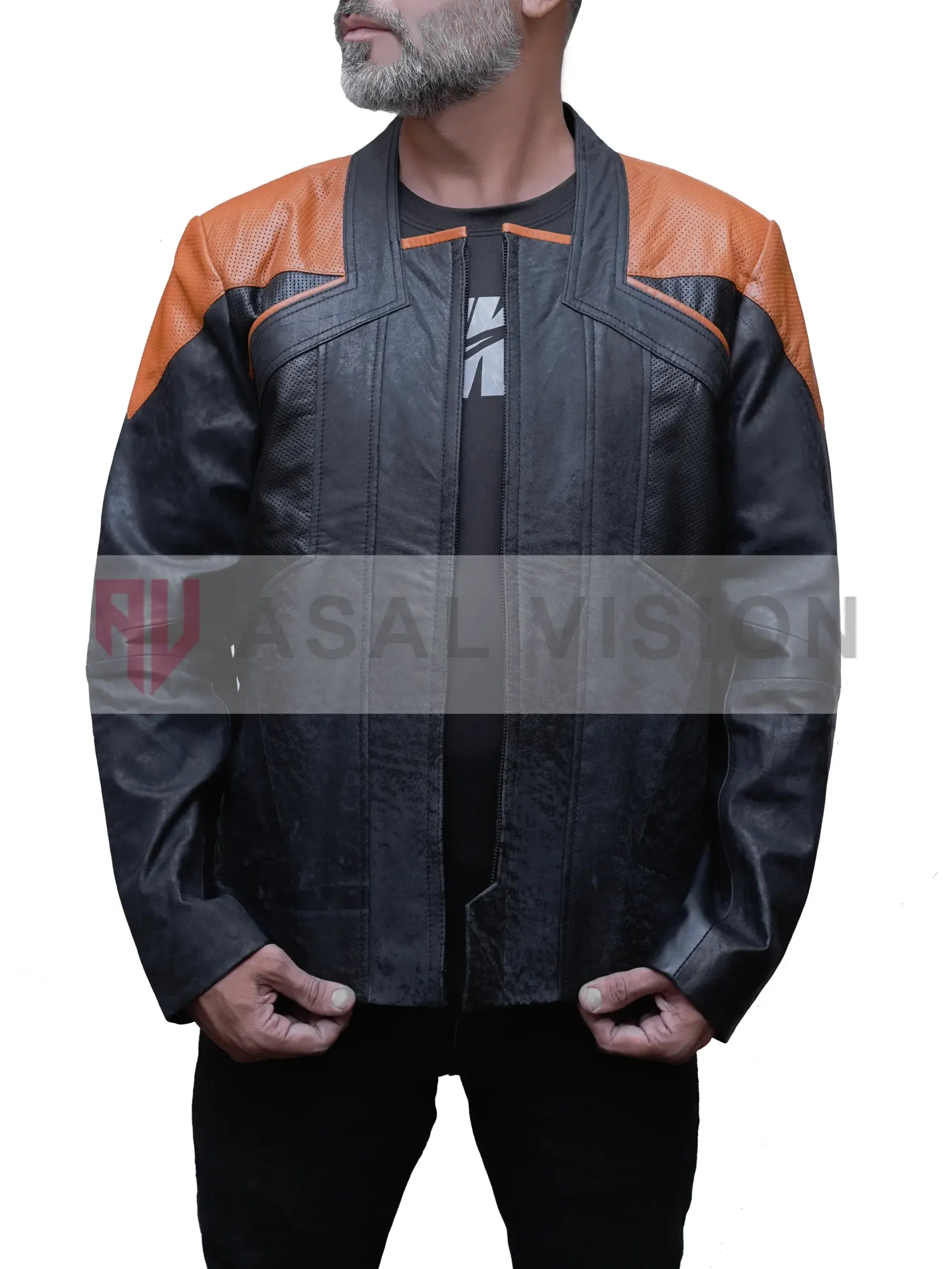 Star Trek Picard Season 3 leather jacket tan and black