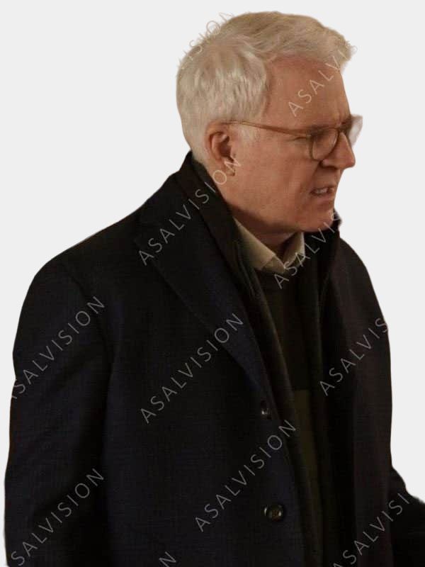 Steve Martin Only Murders In The Building S02 Black Trench Coat