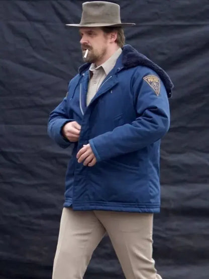 Stranger Things David Harbour Fur Hooded Jacket