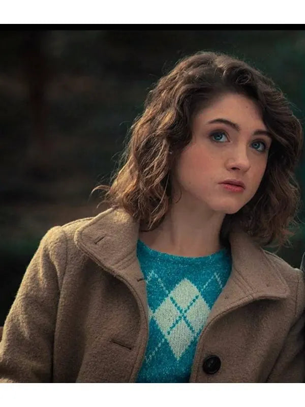 Stranger Things Natalia Dyer Brown Coat