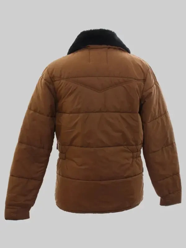 Stranger Things S05 David Harbour Fur Collar Brown Puffer Jacket