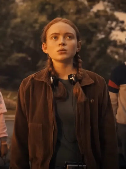 Stranger Things Sadie Sink Brown Jacket