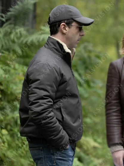Succession S04 Jeremy Strong Shearling Leather Jacket