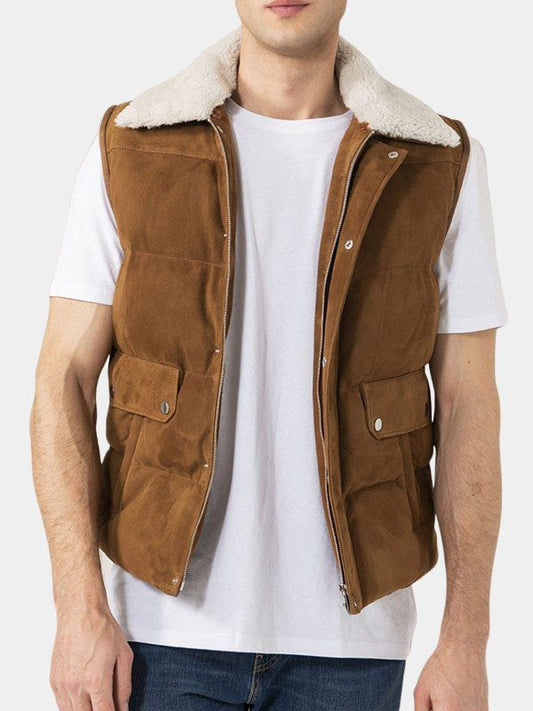 Suede Leather Vest For Men's
