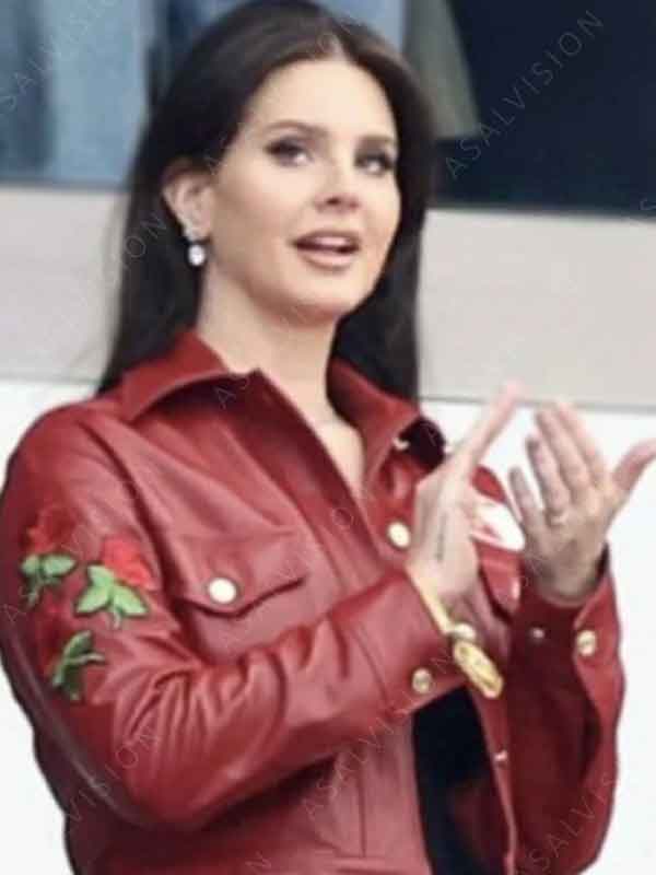 Super Bowl 2024 Lana Del Rey Cropped Red Jacket