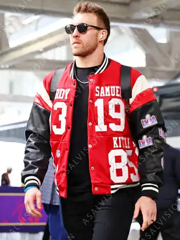 Super Bowl LVIII Kyle Juszczyk 49ers Black And Red Jacket