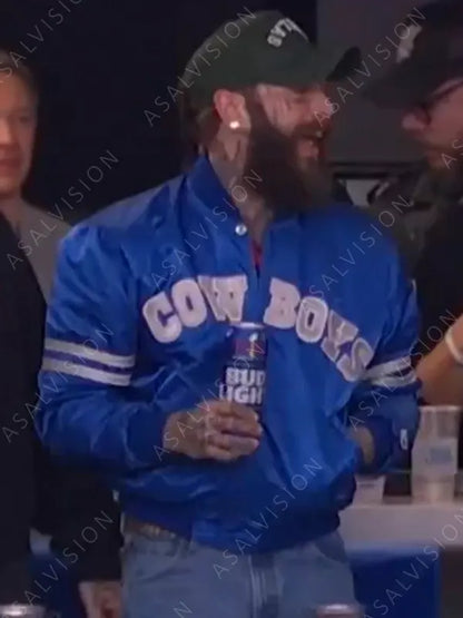 Super Bowl LVIII Post Malone Cowboys Blue Jacket