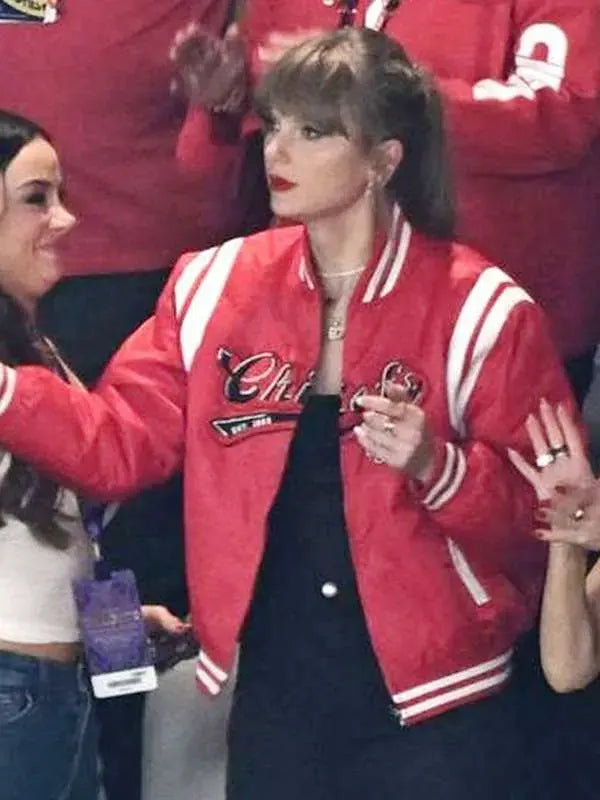 Super Bowl Taylor Swift Chiefs Bomber Red Jacket