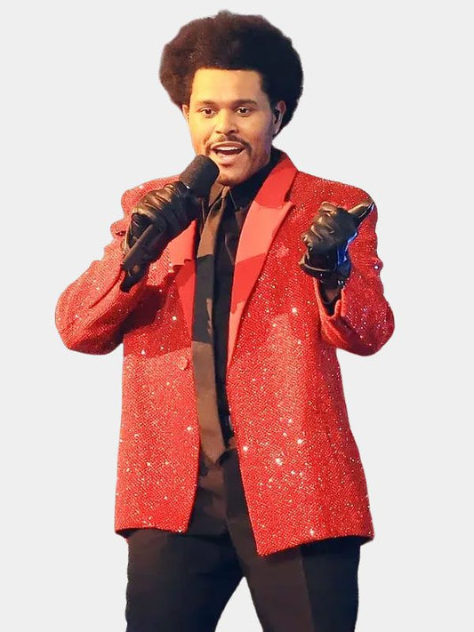 Super Bowl The Weeknd Sequin Red Blazer