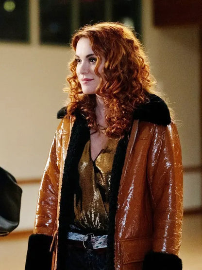 Supernatural Season 15 Anael Shearling Leather Coat